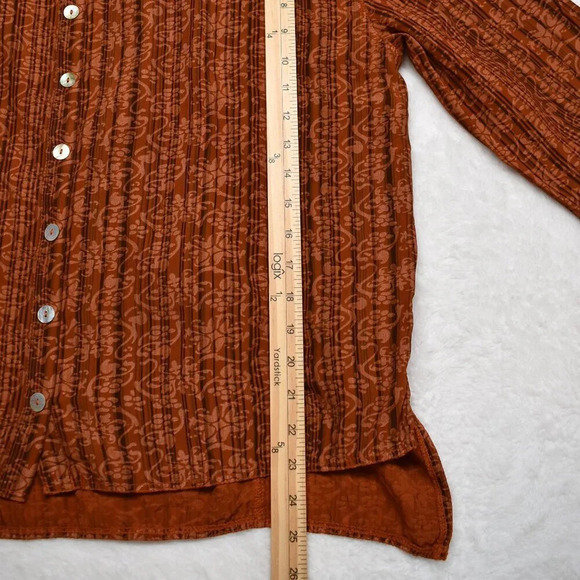 UNO Danmark Floral Blouse Button Down Sz O/S Drawstring Back Boho Cottagecore - Picture 11 of 16